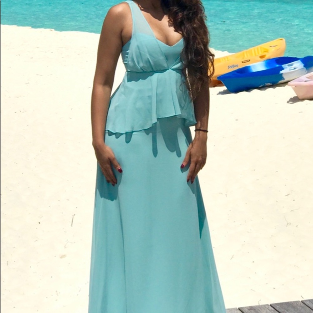 BCBG Maxi Dress in Teal Blue Color Size 0